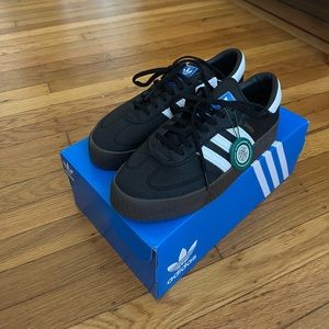 Women’s Adidas Sambarose Black White Gum Sneakers